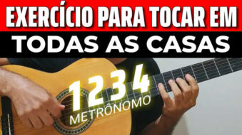 Exercício 1234 no BRAÇO TODO do VIOLÃO com METRÔNOMO s